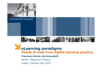 E-learning / Knowledge / MIP Politecnico di Milano / Education / Politecnico di Milano / Massive open online course