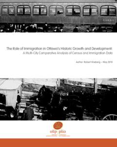 The Role of Immigration in Ottawa’s Historic Growth and Development: A Multi-City Comparative Analysis of Census and Immigration Data Author: Robert Vineberg – May 2010 Copies of this report can be obtained from the