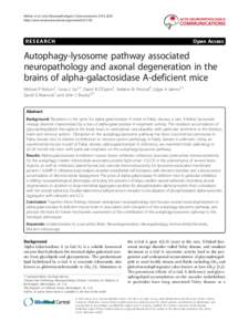 Cell biology / Autophagy / Programmed cell death / Alpha-synuclein / Fabry disease / Neurodegeneration / Lysosomal storage disease / Biology / Health / Neurological disorders