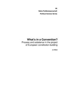 What’s in a Convention? Process and substance in the project of European constitution-building