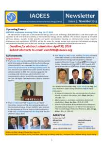 IAOEES  Newsletter International Academy of Electrochemical Energy Science     