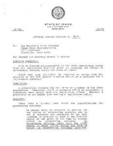 STATE OF IDAHO OFFICE OF THE ATTORNEY GENERAL BOISE[removed]JIM JONES