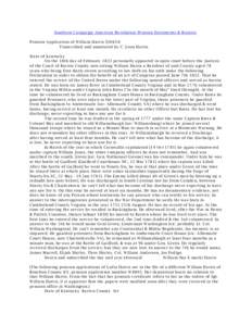 Southern Campaign American Revolution Pension Statements & Rosters Pension Application of William Harris S30458 Transcribed and annotated by C. Leon Harris State of Kentucky On the 18th day of February 1833 personally ap