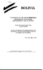 Demography / Maternal health / United Nations Development Group / United Nations Population Fund / Reproductive rights / Reproductive health / International Conference on Population and Development / International development / Bolivia / United Nations / Population / Sexual health