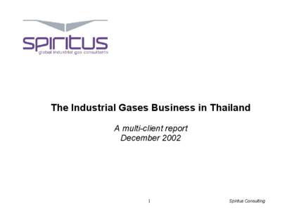 The Industrial Gases Business in Thailand A multi-client report December[removed]