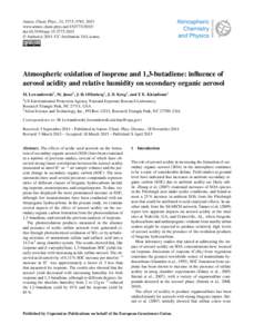 Atmos. Chem. Phys., 15, 3773–3783, 2015 www.atmos-chem-phys.netdoi:acp © Author(sCC Attribution 3.0 License.  Atmospheric oxidation of isoprene and 1,3-butadiene: influence 