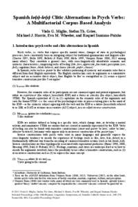 Spanish lo(s)-le(s) Clitic Alternations in Psych Verbs: A Multifactorial Corpus-Based Analysis