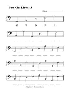 Bass Clef Lines - 3 Name_________________ ?  ˙