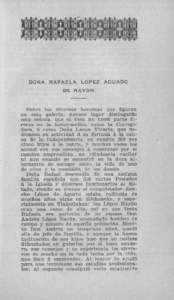 DORA RAFAELA LOPEZ AGUADO DE RAYON Entre las diversas herolnas que figuran