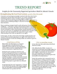 AC RN  1 TREND REPORT Insights for the Community Supported Agriculture Model in Atlantic Canada