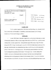 SEC Complaint: Peter D. Kirschner and Media Magic, Inc.