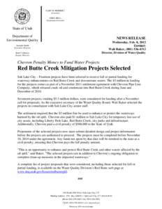 United States / Chevron Corporation / Red Butte Creek / Liberty Park / Salt Lake City / Butte /  Montana / Butte Creek / Red Butte Creek oil spill / Geography of the United States / Utah / Wasatch Front