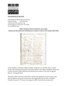 Microsoft Word - First female signatures in 162 years.doc