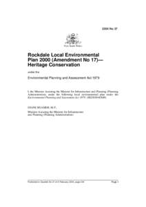 2004 No 37  New South Wales Rockdale Local Environmental Plan[removed]Amendment No 17)—