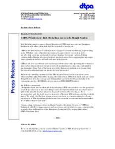 Microsoft Word - 2011_10_03_Press Release_CITPA Presidency Bob McLellan succeeds Bengt Nordin