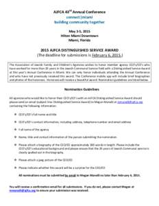 AJFCA 43rd Annual Conference connect|miami building community together May 3-5, 2015 Hilton Miami Downtown Miami, Florida