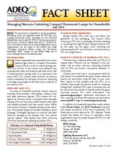 managing mercury  containing CFL lamps for housholds fact sheet