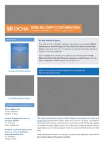 CIVIL-MILITARY COORDINATION Asia-Pacific Newsletter Publications  Issue 7: August 2014