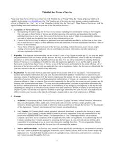 Thinkful, Inc. Terms of Service Please read these Terms of Service (collectively with Thinkful Inc.’s Privacy Policy, the “Terms of Service”) fully and carefully before using www.thinkful.com (the “Site”) and/o