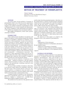 DOI: jimab.1522009_14 Journal of IMAB - Annual Proceeding (Scientific Papers) 2009, vol. 15, book 2 METHOD OF TREATMENT OF PERIIMPLANTITIS Tihomir Georgiev Department of Oral and Maxillofacial Surgery