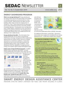 SEDAC NEWSLETTER Vol. 10, No. 9, September 2014 www.sedac.org  ENERGY DASHBOARD PROGRAM