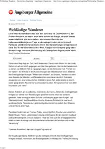 Weltläufige Wanderer - Nachrichten Augsburg - Augsburger Allgemeine