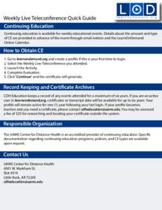 WeeklyLiveTeleconferencesQuickGuide