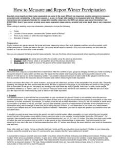 Snow / Rain gauge / Rain / Snow gauge / Snow hydrology / Meteorology / Atmospheric sciences / Precipitation