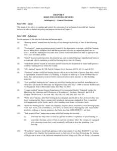 Missoula City-County Air Pollution Control Program March 21, 2014 Chapter 9 — Solid Fuel Burning Devices Page 1 of 10