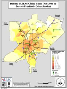 Density of ALAS Closed Cases[removed]by Service Provided - Other Services Gwinnett County  %&k(