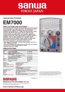 ANALOG MULTITESTER  EM7000 APPLICATIONS AND FEATURES