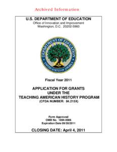 FY 2011 Teaching American History Application Package(MS Word)