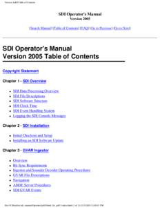 Version Jul00 Table of Contents