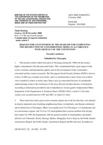 MEETING OF THE STATES PARTIES TO THE CONVENTION ON THE PROHIBITION OF THE USE, STOCKPILING, PRODUCTION AND TRANSFER OF ANTI-PERSONNEL MINES AND ON THEIR DESTRUCTION