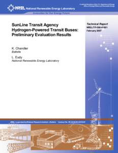 SunLine Transit Agency, Hydrogen-Powered Transit Buses: Preliminary Evaluation Results