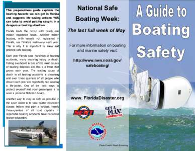 This preparedness guide explains the boating hazards we can get in Florida and suggests life-saving actions YOU can take to avoid getting caught in a dangerous boating situation. Stats/facts
