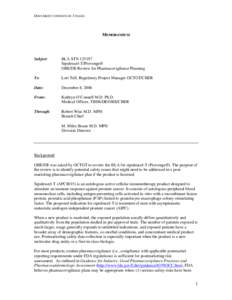 BLA STN[removed]Sipuleucel-T/Provenge® OBE/DE Review for Pharmacovigilance Planning - Provenge, December 8, 2006