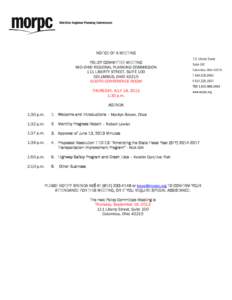 NOTICE OF A MEETING POLICY COMMITTEE MEETING MID-OHIO REGIONAL PLANNING COMMISSION 111 LIBERTY STREET, SUITE 100 COLUMBUS, OHIO[removed]SCIOTO CONFERENCE ROOM