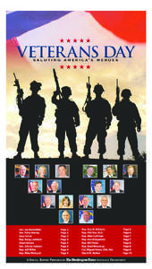 VETERANS DAY saluting america’s heroes Sen. Jay Rockefeller	 Sen. Patty Murray	 Gary Sinise