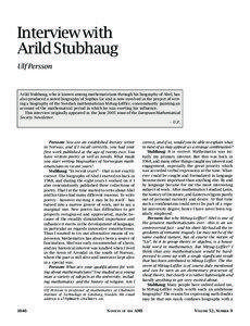 Knowledge / Leffler / Mittag / Acta Mathematica / Lennart Carleson / Arild Stubhaug / Women in science / Analytic functions / Mittag-Leffler Institute / Academia / Gösta Mittag-Leffler / Science