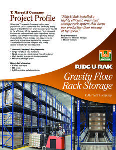 T. Marzetti Company  Project Profile When the T. Marzetti Company built a new production facility in Horse Cave, Kentucky, every aspect of the $50 million plant was designed to add