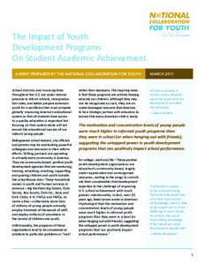 The Impact of Youth Development Programs On Student Academic Achievement`