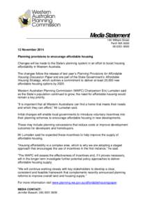 Media Statement 140 William Street Perth WA[removed][removed]November 2014