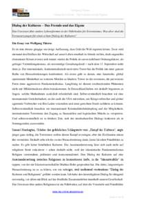 Wolfgang Thierse Dialog der Kulturen - Das Fremde und das Eigene