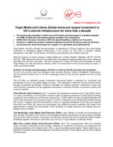 Microsoft Word - FINAL Virgin Media  Liberty Global announce multibillion investment in UK infrastructure