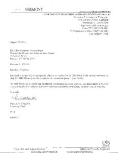 VERMONT  AGENCY OF HUMAN SERVICES DEPARTMENT OF DISABILITIES, AGING AND INDEPENDENT LIVING Division of Licensing and Protection 103 South Main Street, Ladd Hall