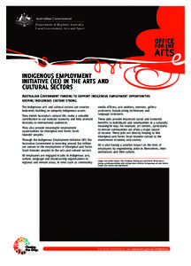 Department of Regional Australia, Local Government, Arts and Sport Indigenous Employment — Initiative (IEI) in the arts and cultural sectors