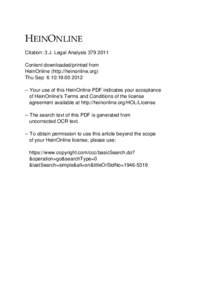 +(,121/,1( Citation: 3 J. Legal Analysis[removed]Content downloaded/printed from HeinOnline (http://heinonline.org) Thu Sep 6 10:19:[removed]Your use of this HeinOnline PDF indicates your acceptance