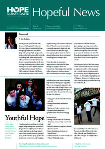 Hopeful News Issue 5 Spring 2009 News, events, dates and all things Hopeful!