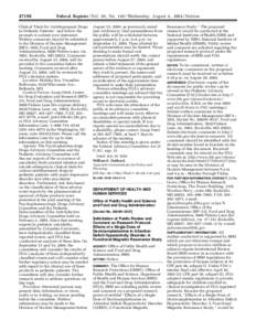 [removed]Federal Register / Vol. 69, No[removed]Wednesday, August 4, [removed]Notices Clinical Trials for Antidepressant Drugs in Pediatric Patients’’ and follow the